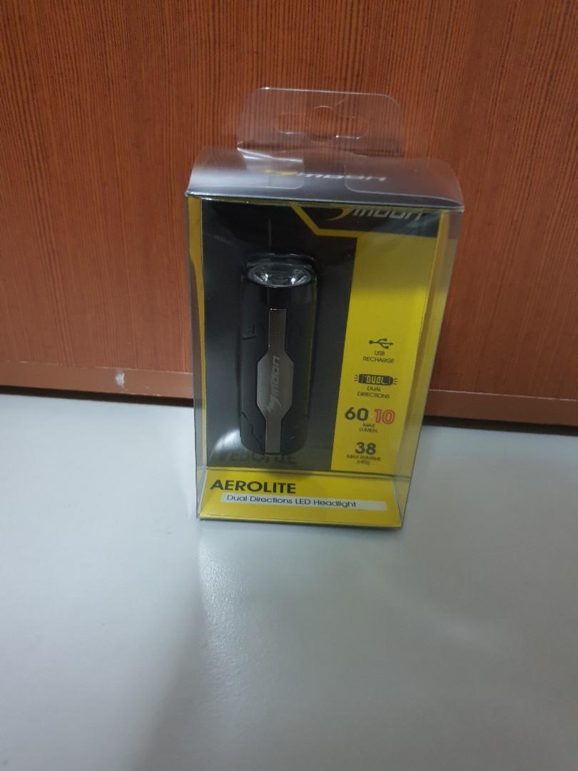 60 10 Lumens Moon Aerolite Front Rear Rechargeable Handlebar