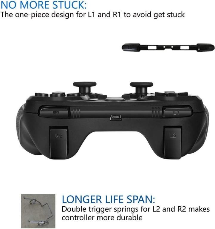 Controller 2 Pack for PS3 Wireless Controller for Sony Playstation 3,  Double Shock 3, Bluetooth, Rechargeable, Motion Sensor, 360° Analog  Joysticks