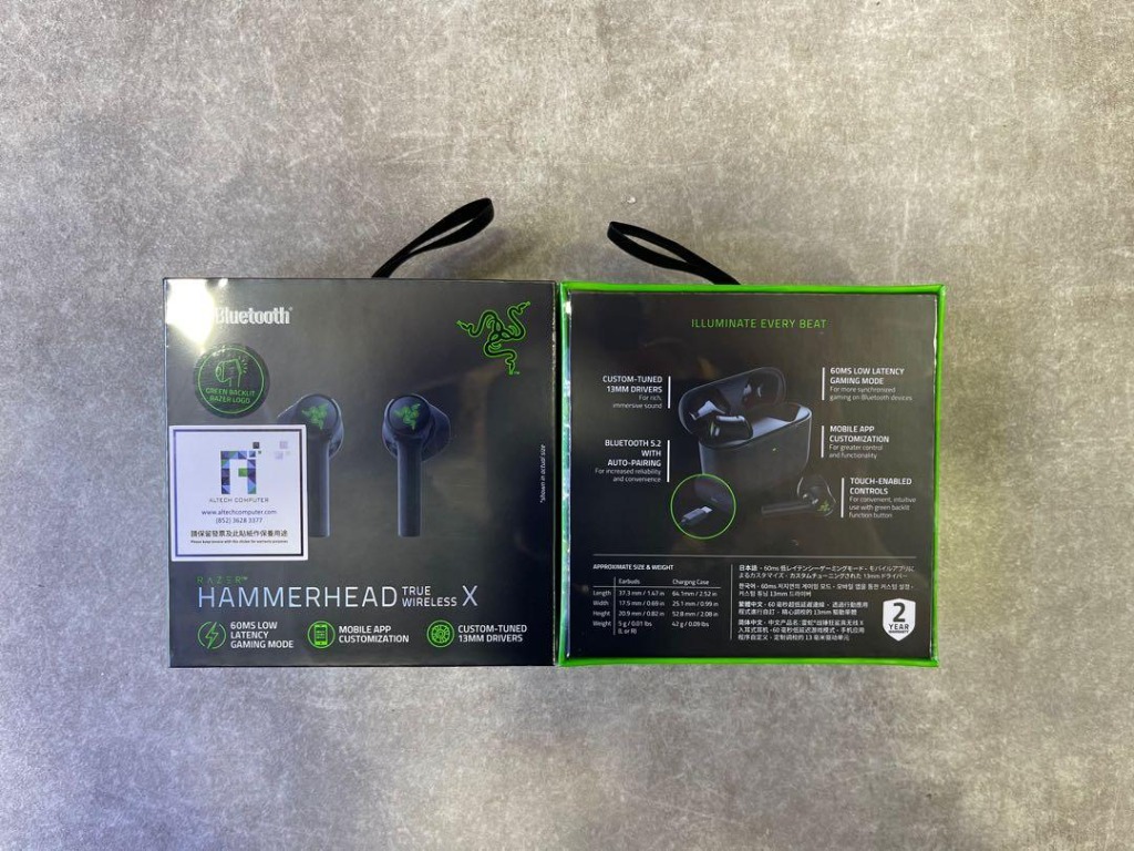 全新行貨可用消費券門市現貨 Razer Hammerhead True Wireless X 真無線耳機 錄音器材 耳筒 Carousell