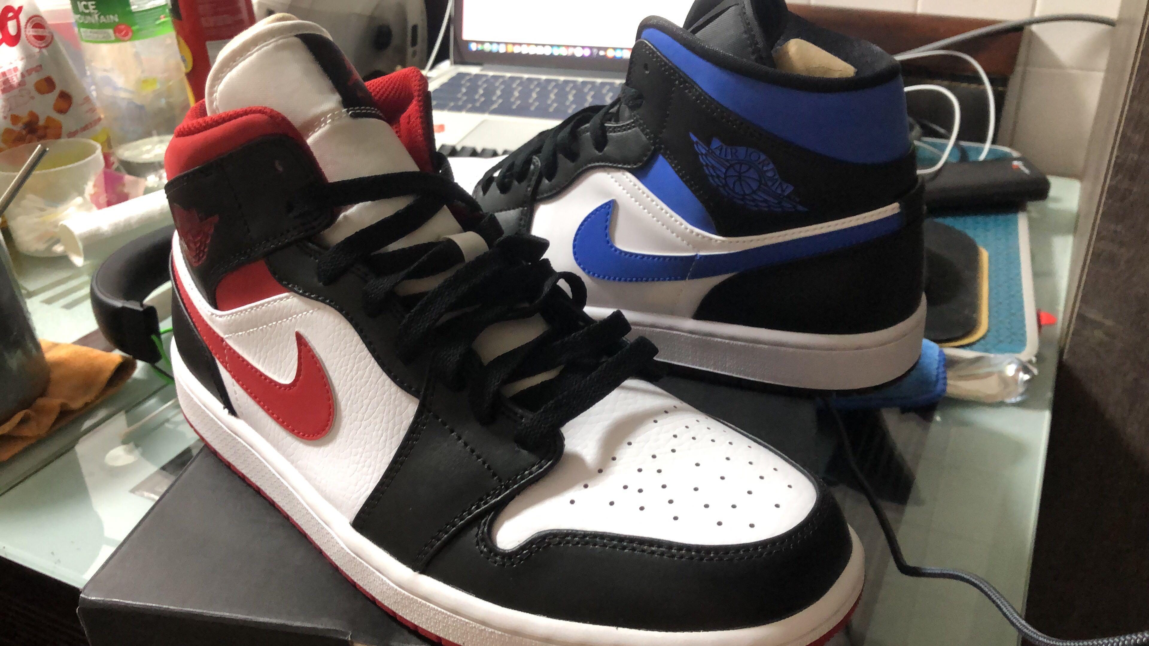 Air jordan 1 sale mid blue and red
