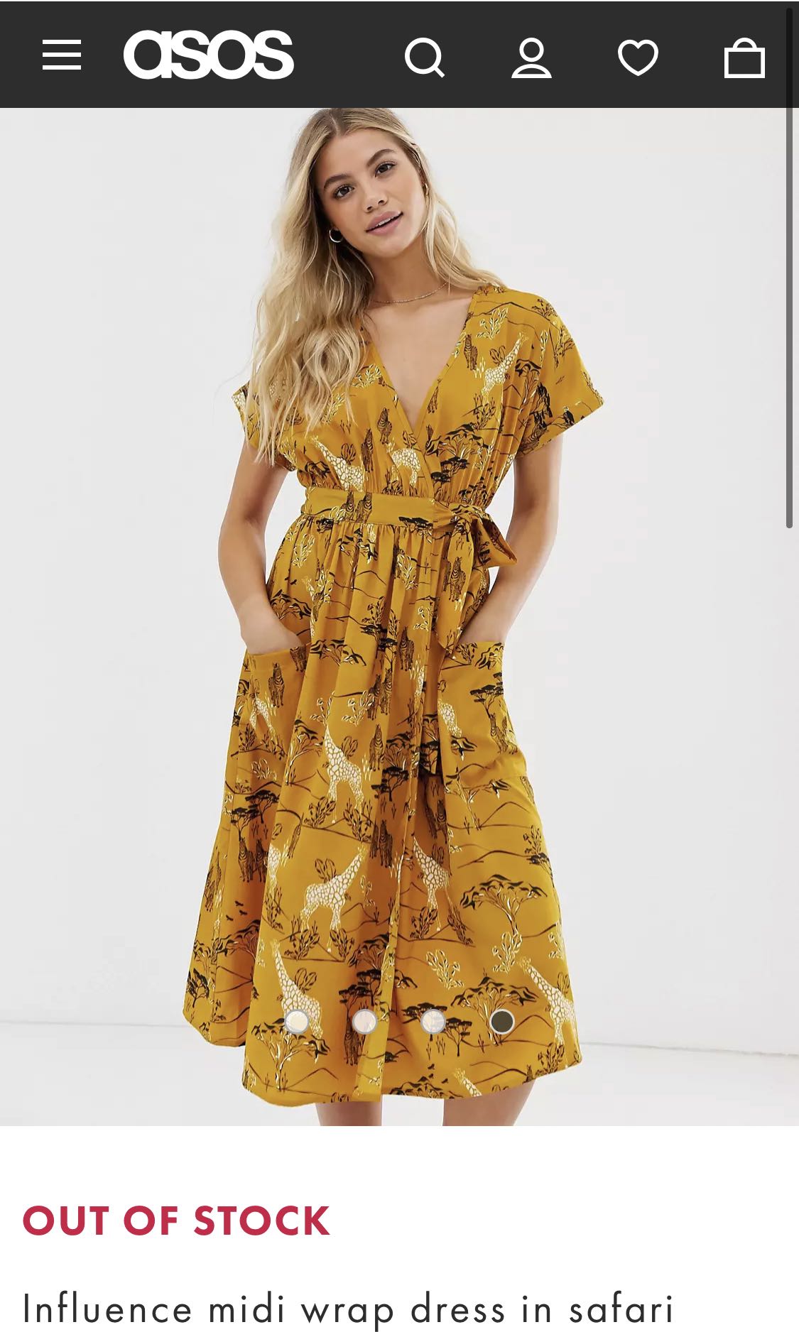 ASOS Influence Mustard Safari Dress