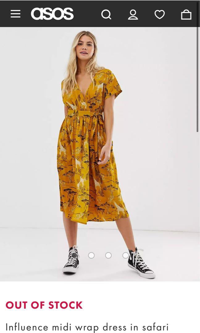 ASOS Influence Mustard Safari Dress Women s Fashion Dresses Sets Dresses on Carousell
