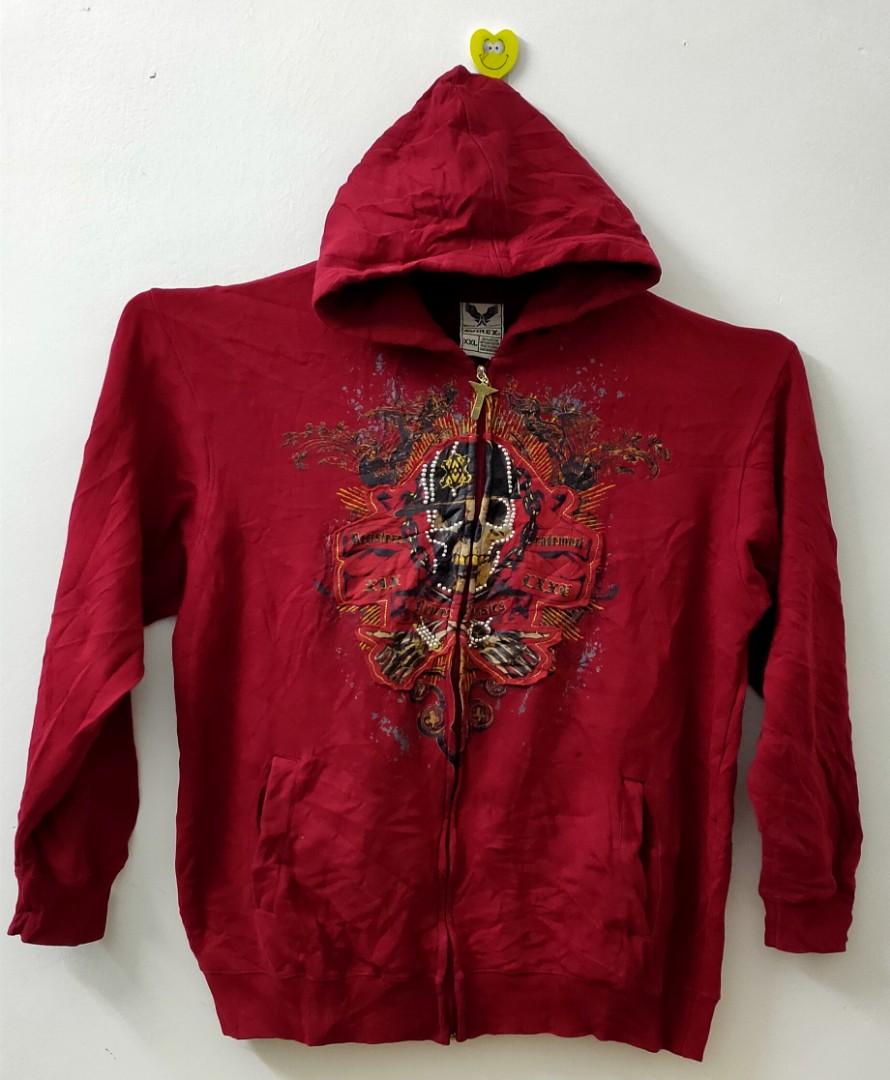 avirex skull zip up