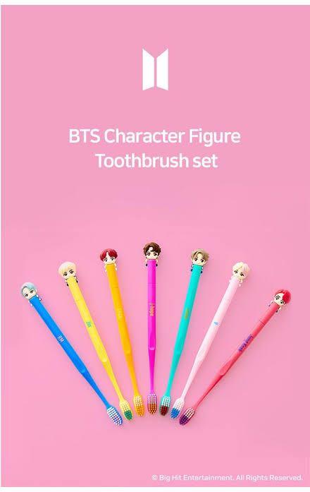 (COMPLETE SET) BTS TINYTAN TOOTHBRUSH (Category: K-Wave Merchandise) located in Manila. Submitted by lucy_finds (Listing ID 1112162638, Image 2). Description: Complete with 7 members All original, Fresh from Korea BTS Members: RM JIN SUGA JUNG KOOK V JIMIN J-HOPE BTS Merch BTS TOOTHBRUSH ARMY BT21 .