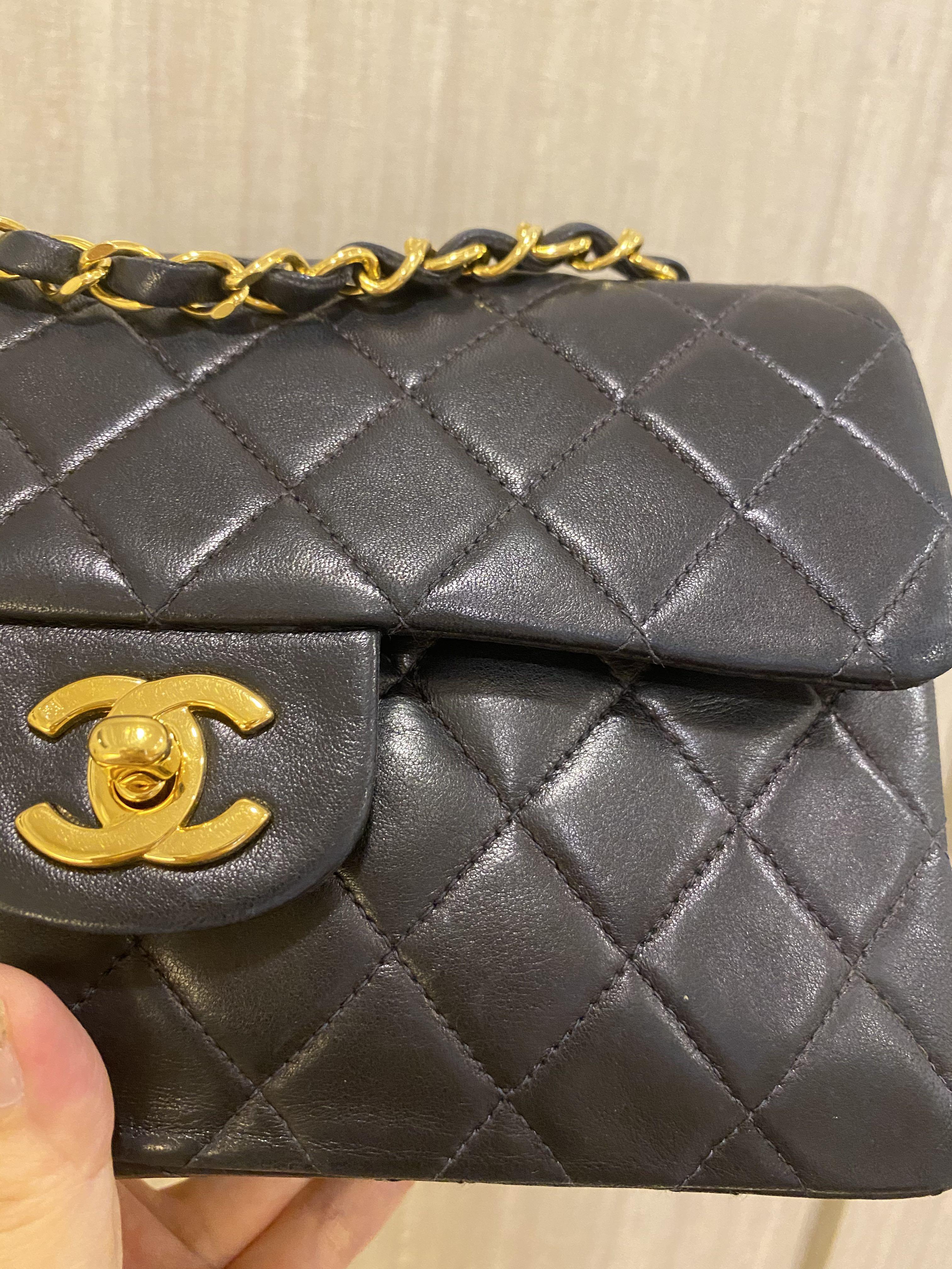 Chanel vintage classic flap bag small black calfskin ghw, Women's Fashion,  Bags & Wallets, Cross-body Bags on Carousell