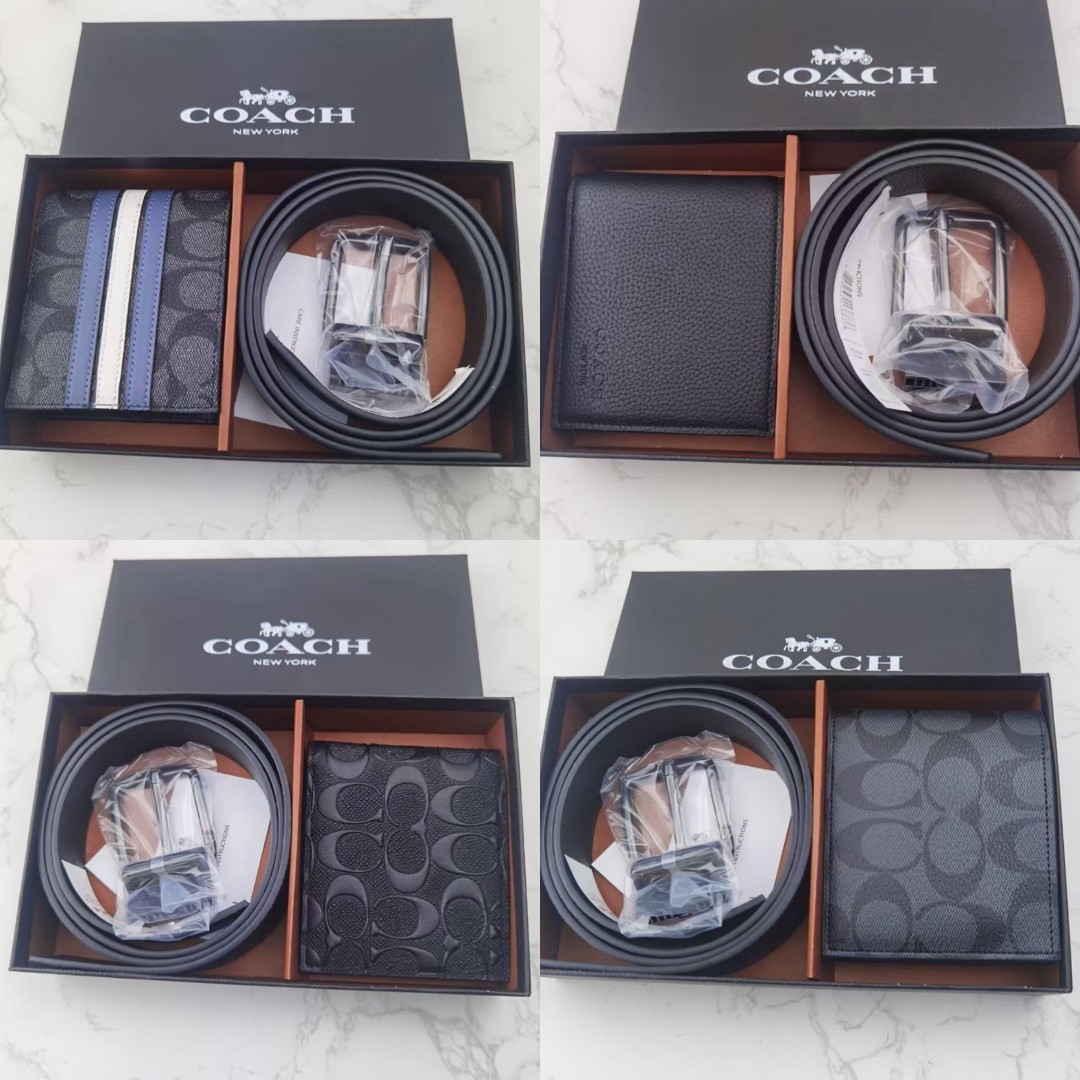 Coach Men's Belt + Wallet Gift Set, Men's Fashion, Watches & Accessories,  Wallets & Card Holders on Carousell