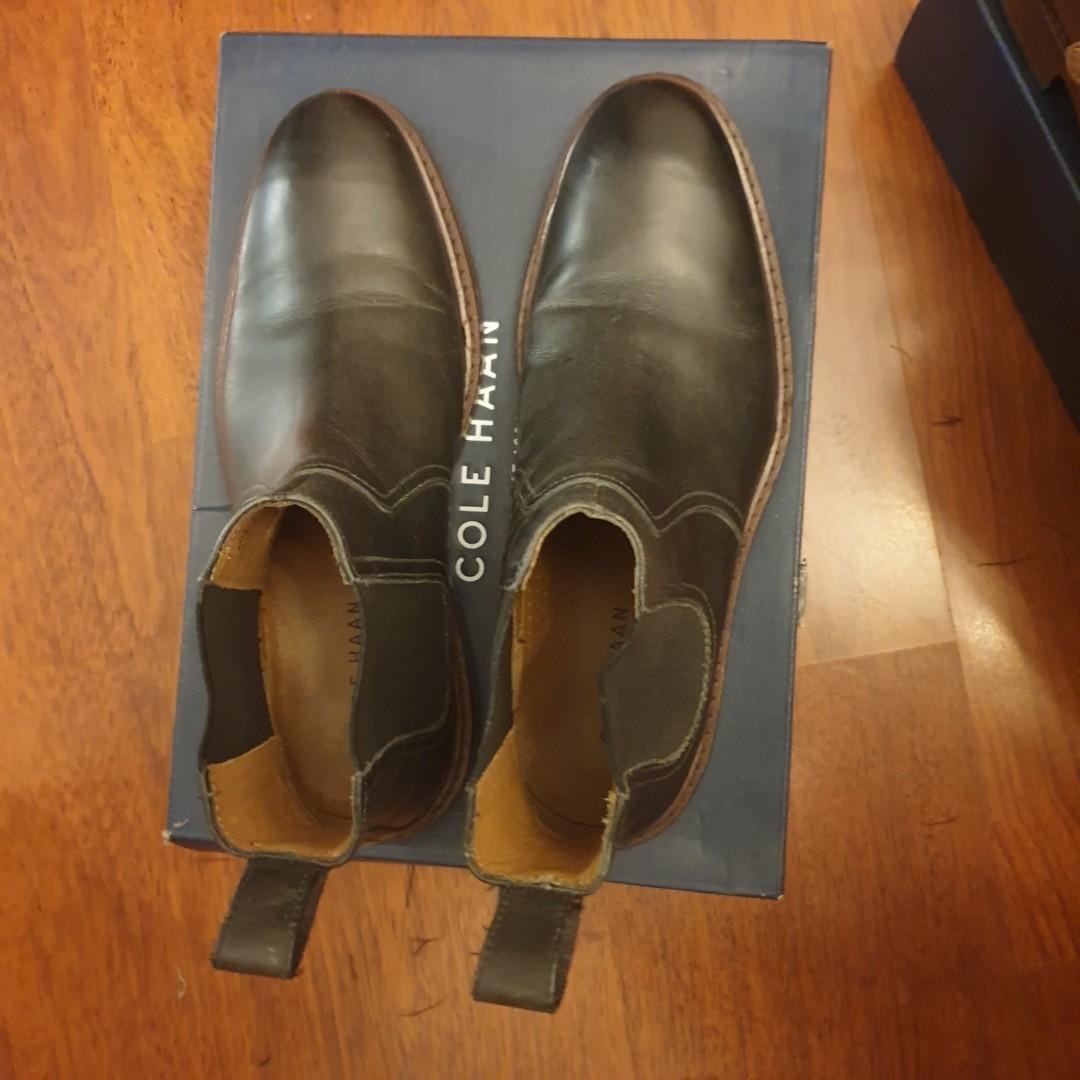 Cole Haan Chelsea Boots (Category: Boots) located in Makati City. Submitted by chezcaii (Listing ID 1112204262, Image 1). Description: used 3x size 7 left the box in US, will provide different box (cole haan chukka boots).