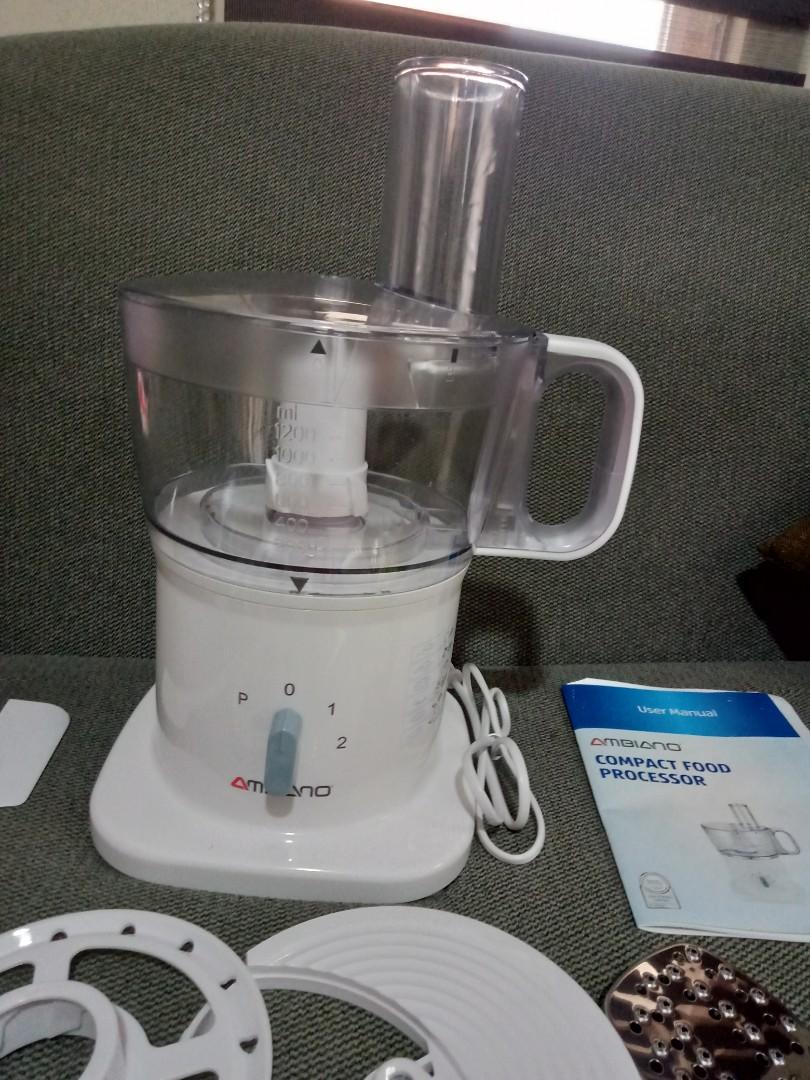 Compact Food Processor Set (Category: Cookware & Accessories) located in Manila. Submitted by PickClickShip (Listing ID 1112117859, Image 2). Description: Compact Food Processor Set A very convenient way to prepare your ingredients in different cuts and styles according to your needs..You can easily prepare many dishes faster . - brand: Ambiano Australia - use for slicing, grating and shredding - 3 cutting inserts - dough blade - 2 speed and puls
