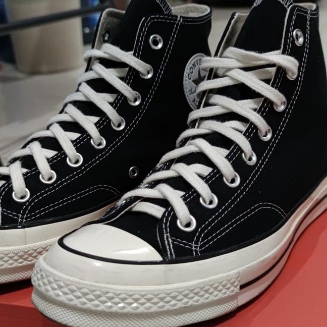 Converse 70s High Black Egret Fesyen Pria Sepatu Sneakers di
