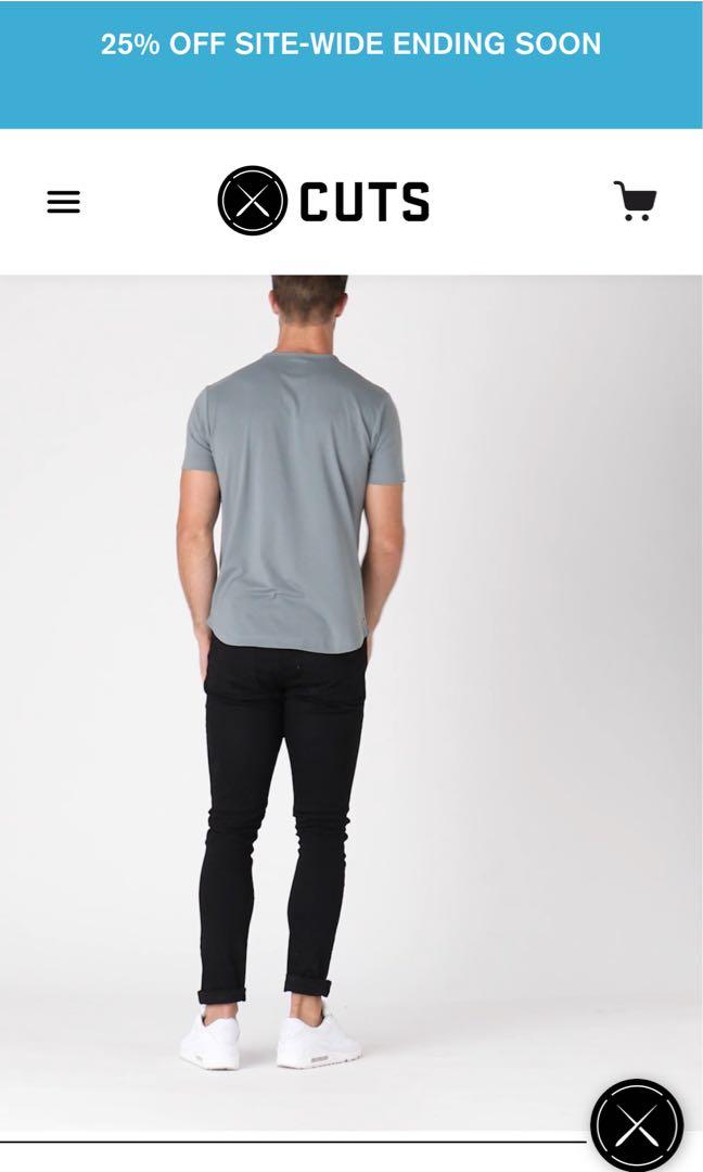 Cuts Crew Curve Hem Tshirt Men S Fashion Tops Sets Tshirts Polo Shirts On Carousell