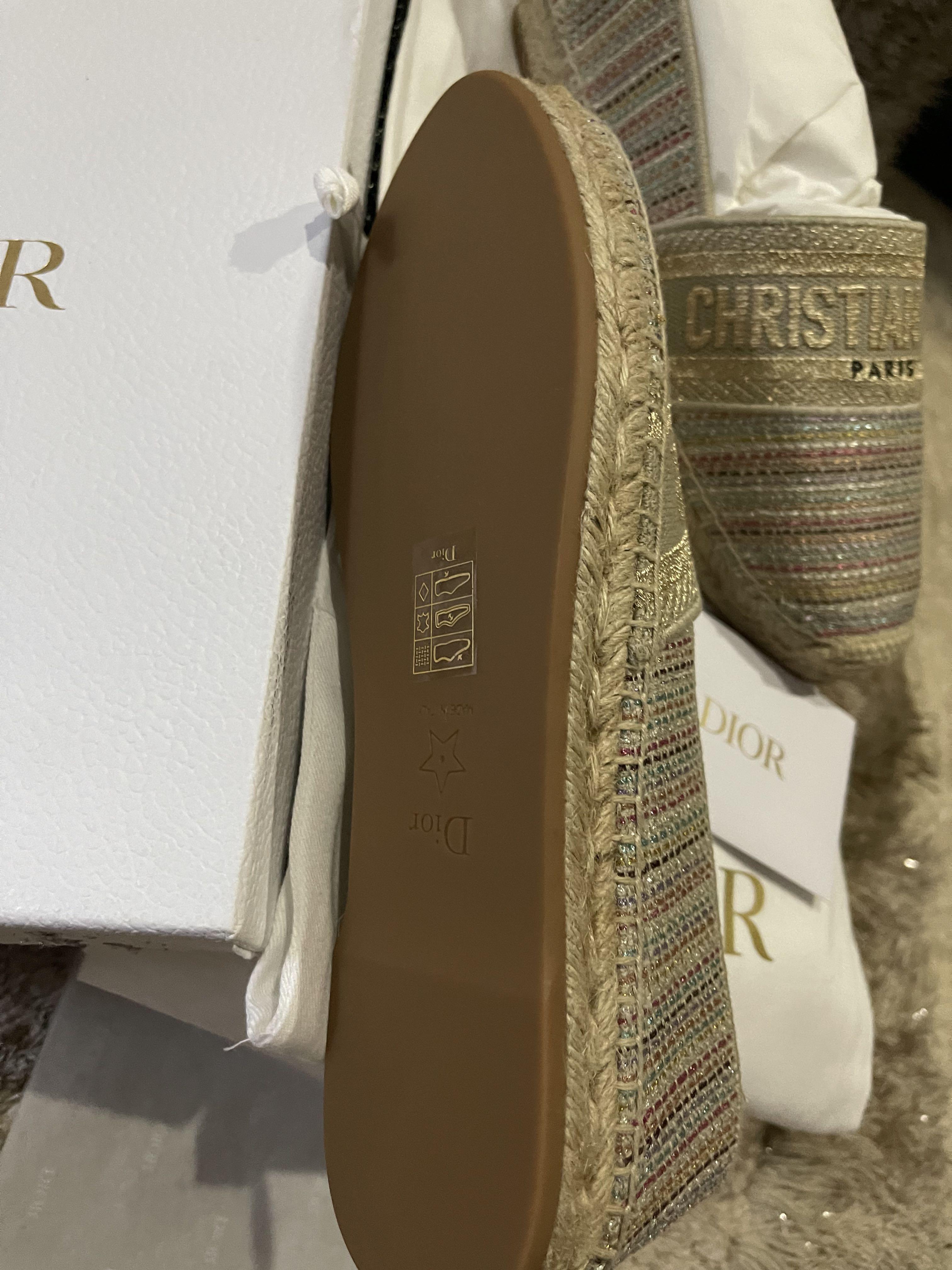 dior granville espadrilles espadrille shoes sepatu dior bordir emas embroiderey limited seri terbaru 2019 sz banyak complete set and new authentic