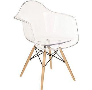 Eames-Inspired Ghost Chair with Armrest