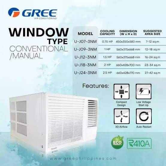 GREE MANUAL WINDOW TYPE AIRCON, TV & Home Appliances, Air Conditioning