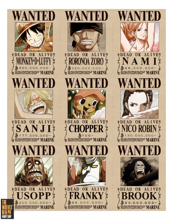Hi Res One Piece Wanted Poster with Frame., Furniture & Home Living ...