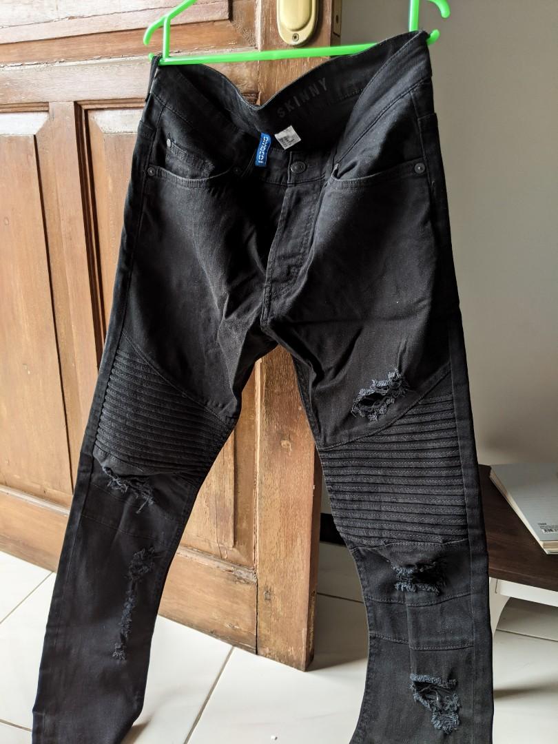 H and m black biker jeans discount