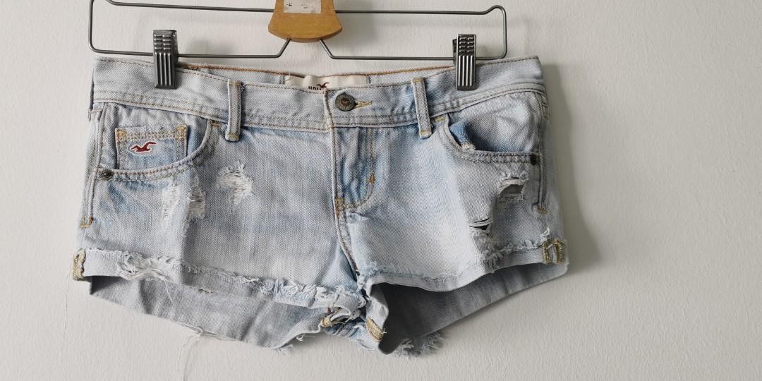 Hollister Ripped Denim Jeans Shorts W25 