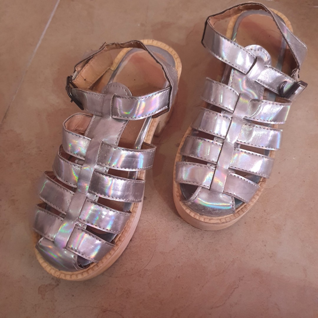 holographic platform shoes