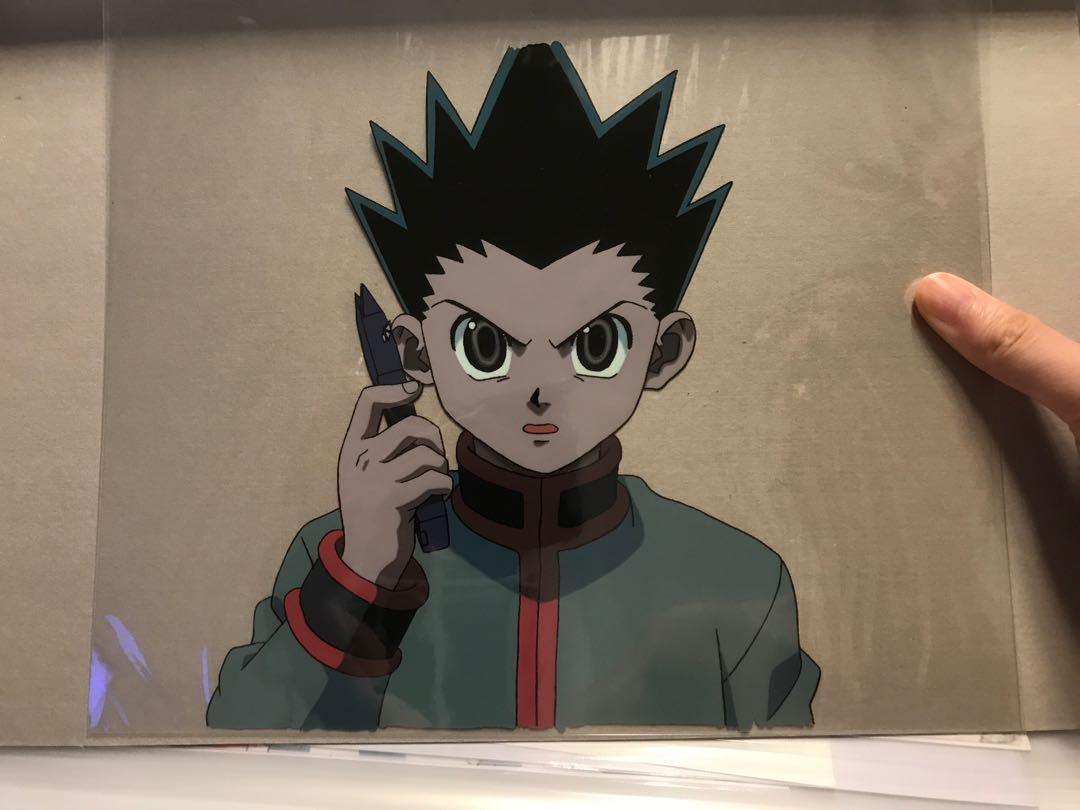 Hunter x Hunter by Pierrot Co., Ltd. Kuroro with Facial Cut from Fighting  Episode 62 Animation Cel with Douga and Printed Background  庫洛洛在戰鬥中割傷臉頰（第62集）賽璐璐，附線稿及印刷背景