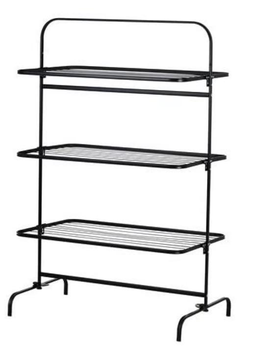 IKEA MULIG Drying Rack 3 Levels Black, Furniture & Home Living