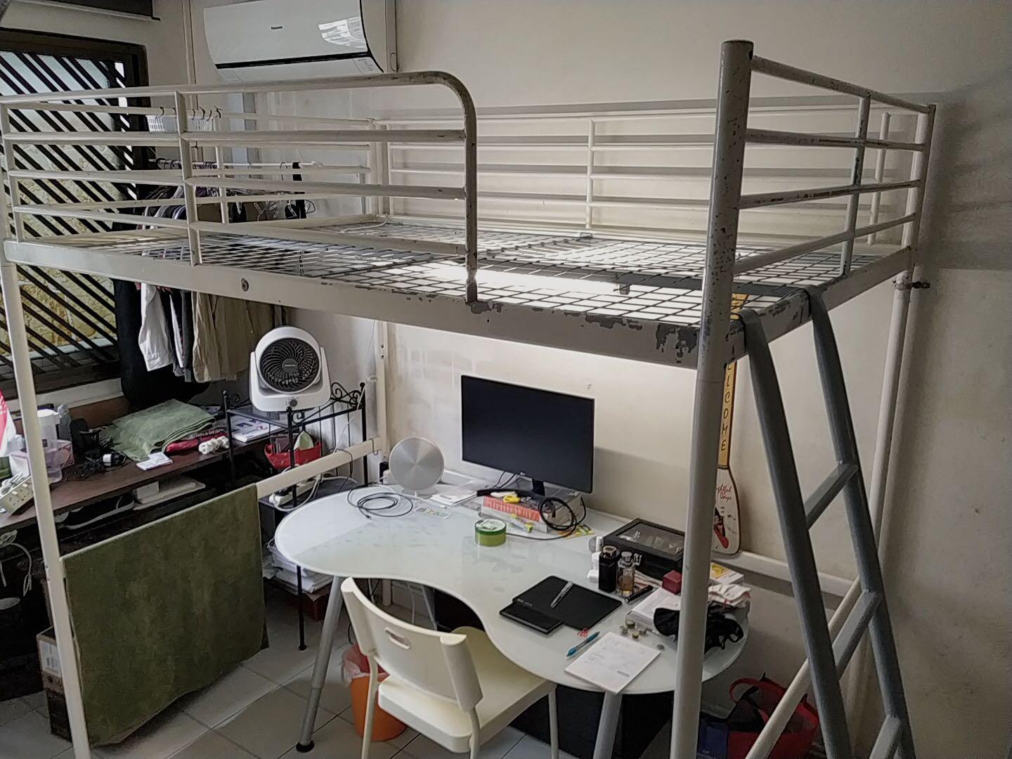 IKEA Queen Loft Bed Bunk, Furniture & Home Living, Furniture, Bed ...