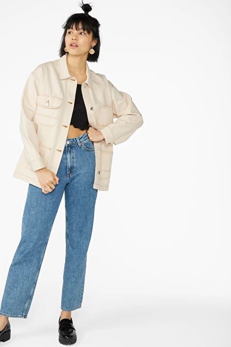 Monki oversized utility denim jacket 