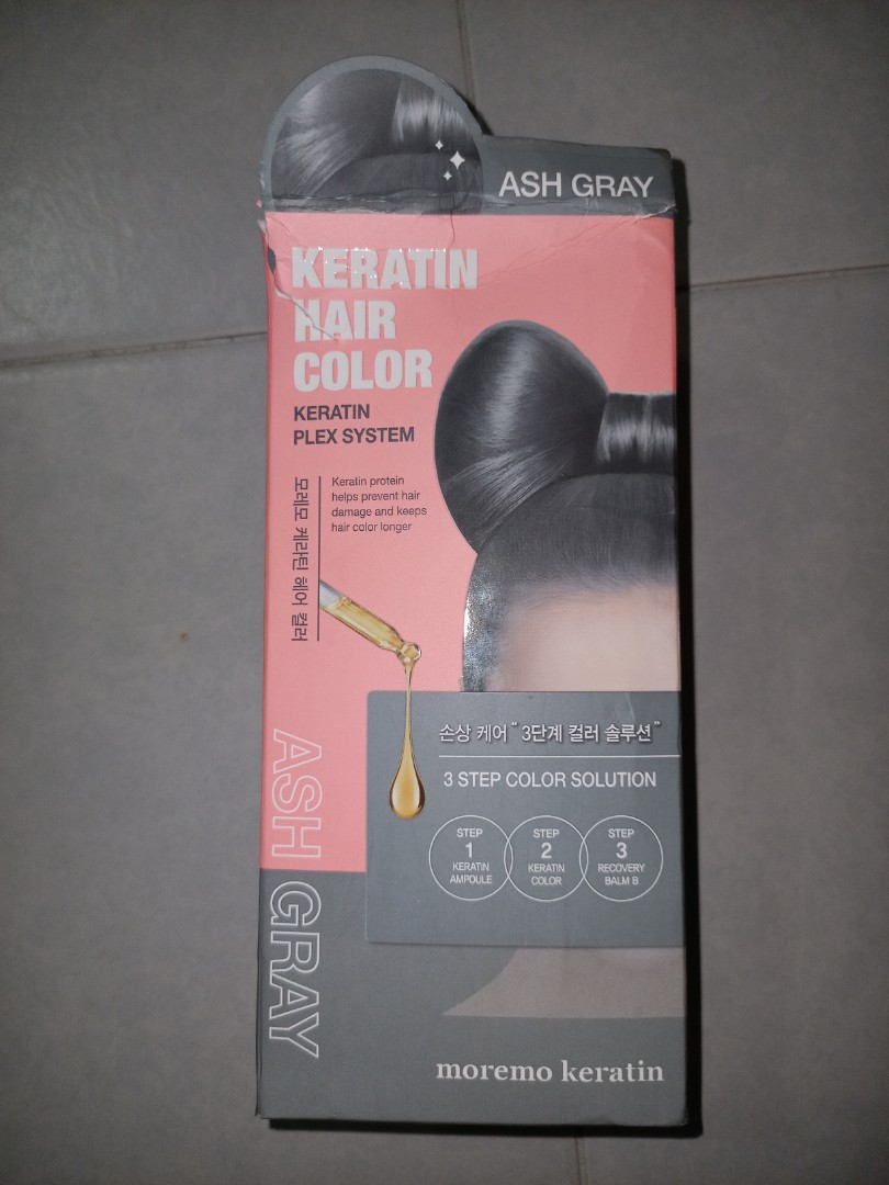 Moremo Keratin Hair Dye Ash Gray, Beauty & Personal Care, Hair on Carousell