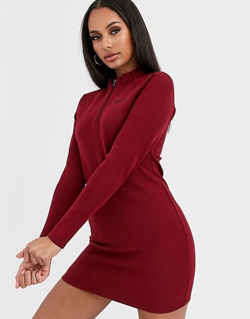 Nike Burgundy Long Sleeves Dress Women s Fashion Dresses Sets Dresses on Carousell