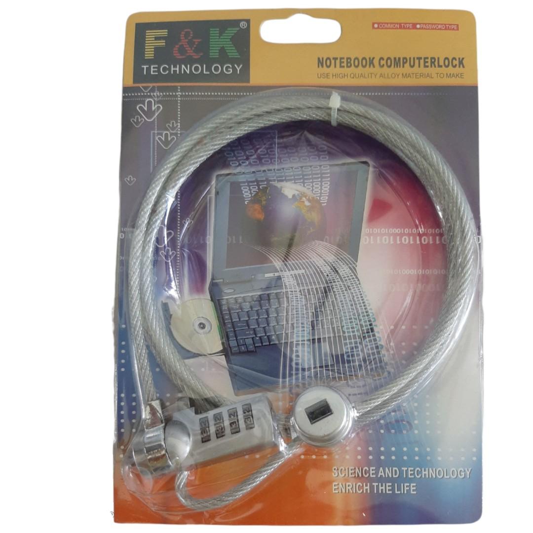 Original F and K laptop notebook lock (Category: Cables & Adaptors) located in Manila. Submitted by climaoutdoorshop (Listing ID 1112222569, Image 2). Description: Protect your laptop, netbook from falling or to thieves by using f and k laptop lock Applicable in all brands of laptop and netbook Proven and Tested. brand new high quality alloy combination password manual and instruction on the back.