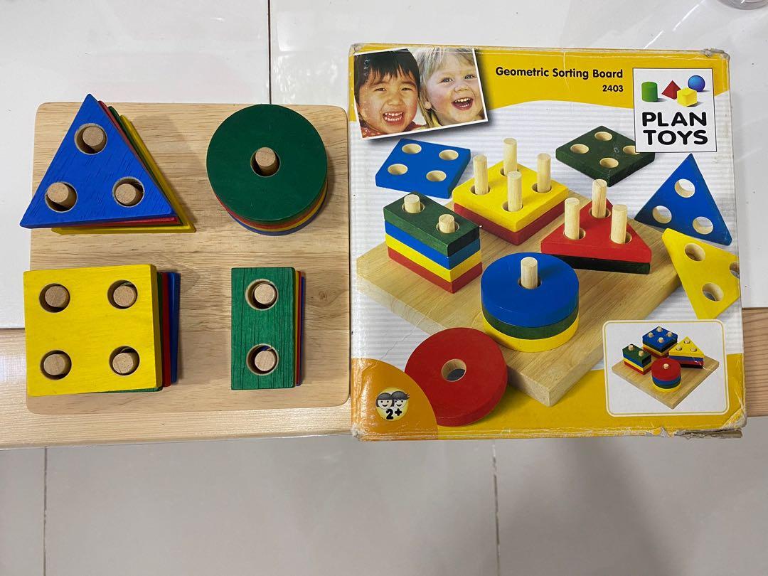 Plan Toys Geometric Sorting Board, Babies & Kids, Infant Playtime on