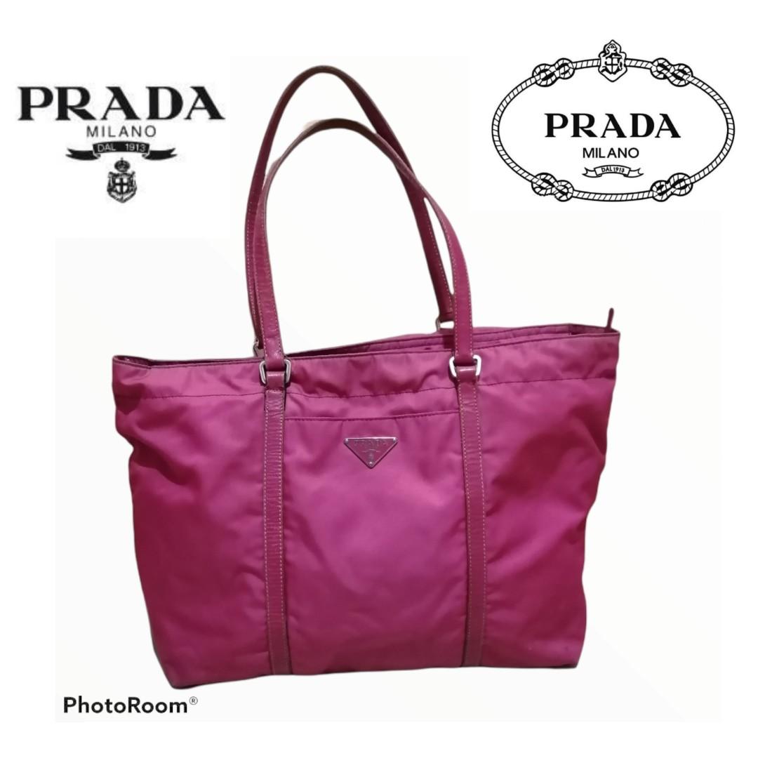 Prada Fuchsia Big Bag, Luxury, Bags & Wallets on Carousell