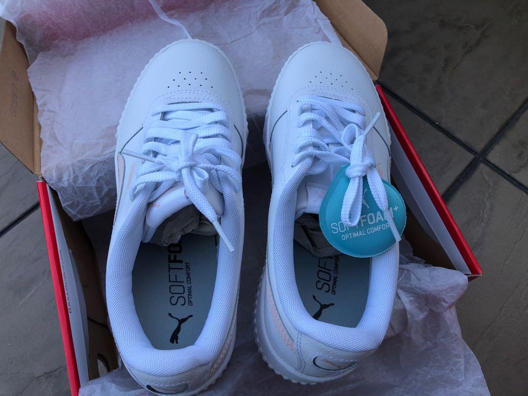 Puma Carina White Rosewater Shoes Size 39