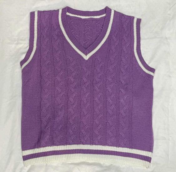 purple sweater vest