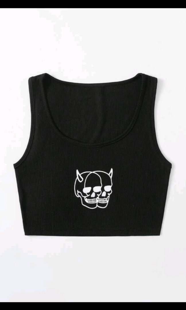 Shein skull crop top brand new, Women's 