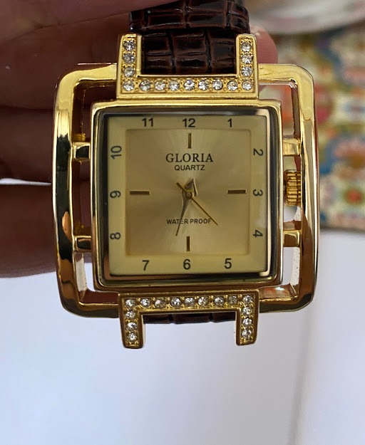 Square Gloria Quartz Gold Plated Watch