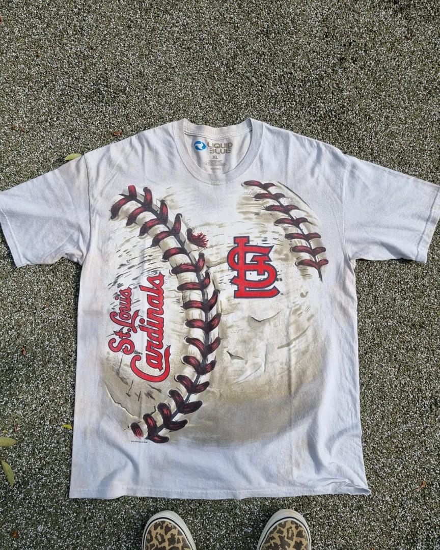 St Louis Cardinals Baseball Liquid Blue Shirt Size Large All Over Print  2014 MLB