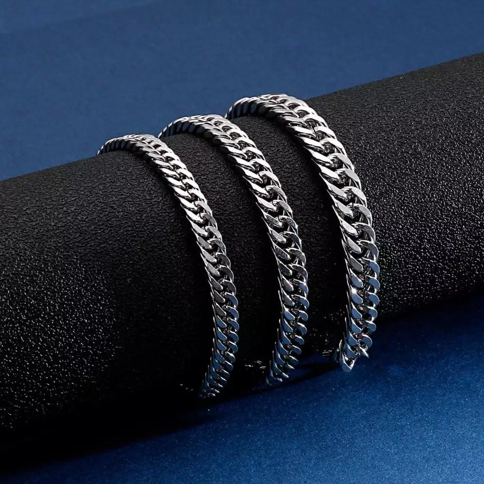 Men bracelet Stainless steel silver bracelets 16 18 20 22 24cm