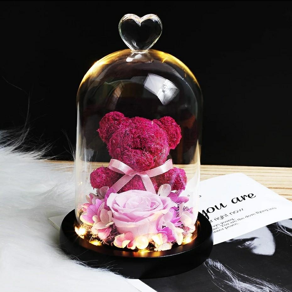 Teddy Bear Flower Eternal Rose Beauty And The Beast Dried Flowers
