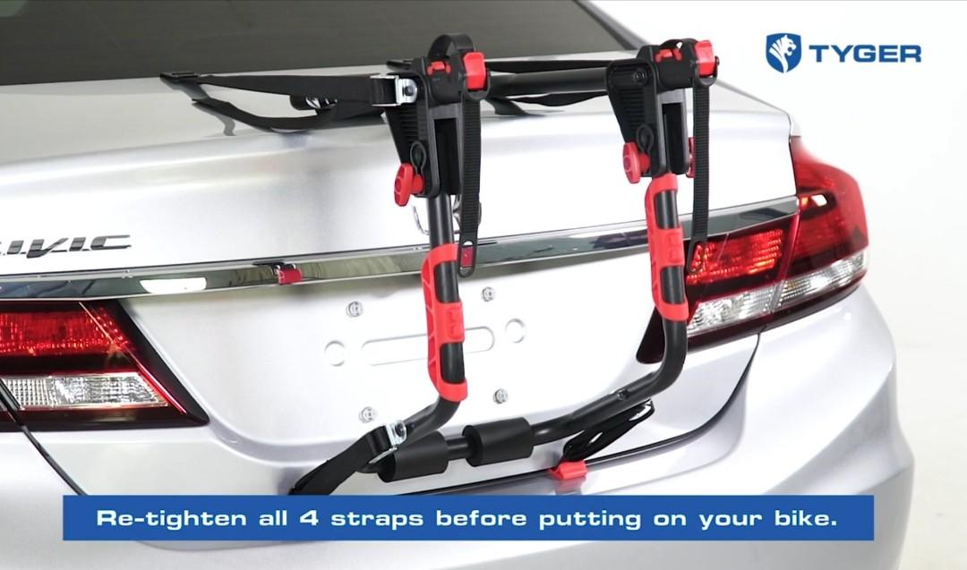 Tyger Auto Bike Racks Tyger Auto Car DeLuxe 1 Bike Trunk Mount Bicycle Carrier Rack for Most ...
