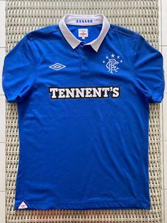 Umbro💯% Authentic blue Glasgow Rangers home jersey for SGD$23 (size S). Measurements- pit to pit: 52cm, length: 73cm