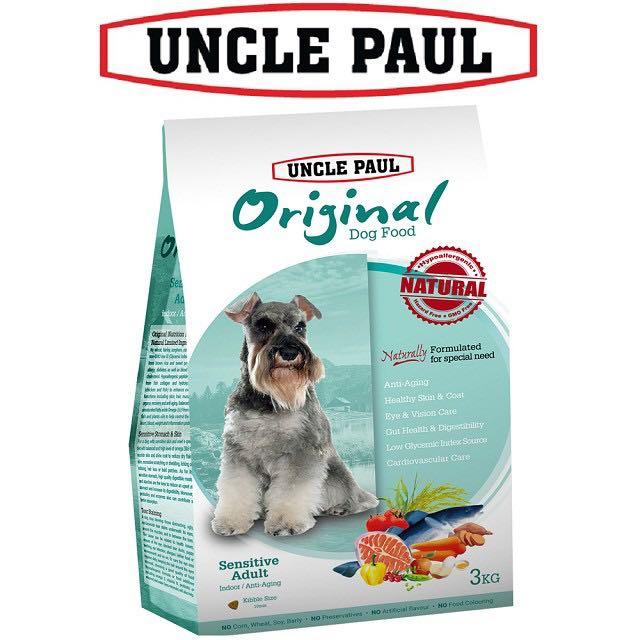Uncle Paul Original Sensitive Adult Indoor - Anti Aging Dog Food - 3KG, Pet  Supplies, Pet Food on Carousell