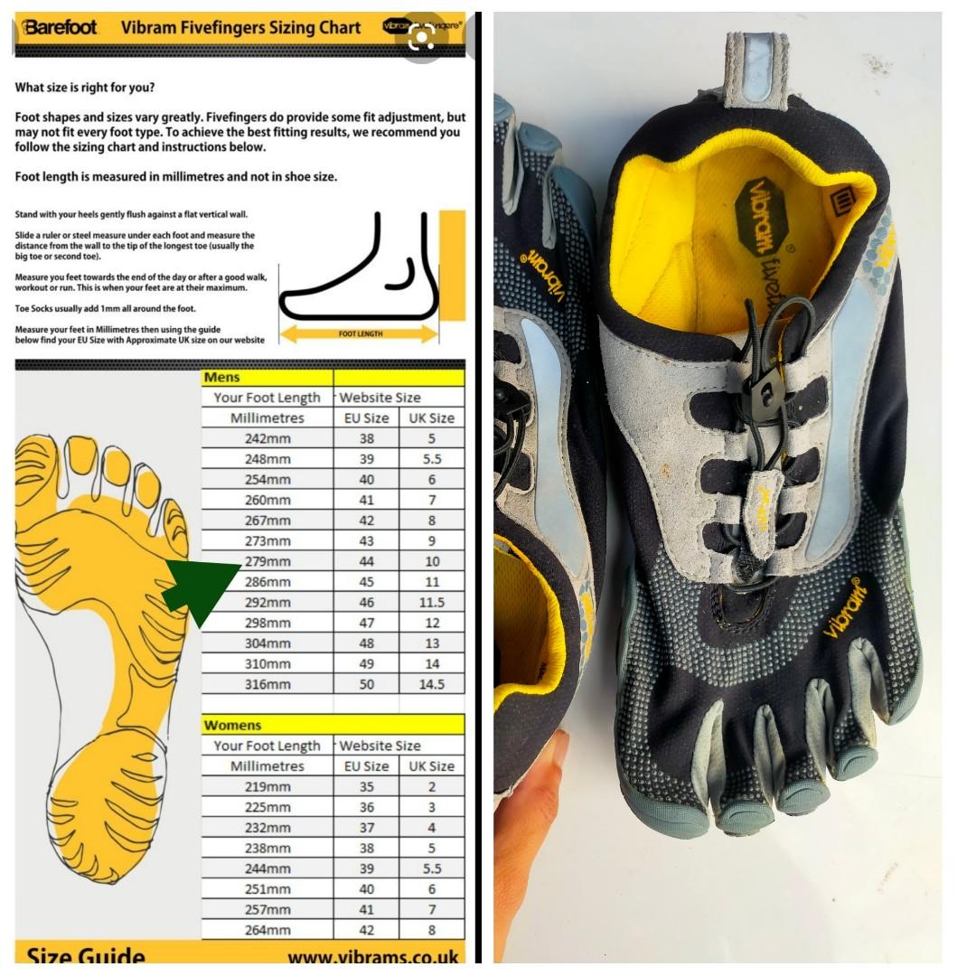 Vibram five fingers discount sizing