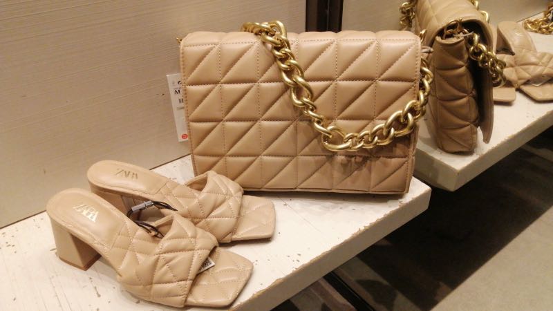 Zara Quilted Bag with Matchy Shoes BEIGE BNWT Women s Fashion Bags Wallets Shoulder Bags on Carousell