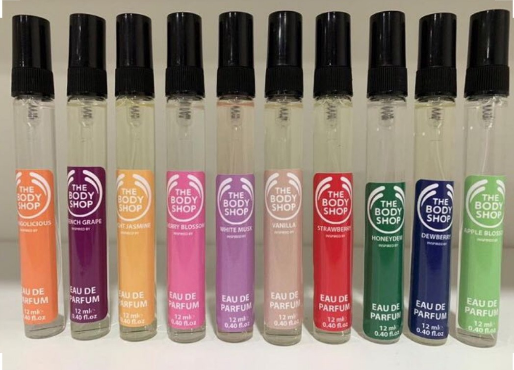 853 Pen Perfume 12ml BodyShop Harga Borong. Tahan 12 Jam. White Musk Honeydew Strawberry Apple Blossom Cherry Blossom