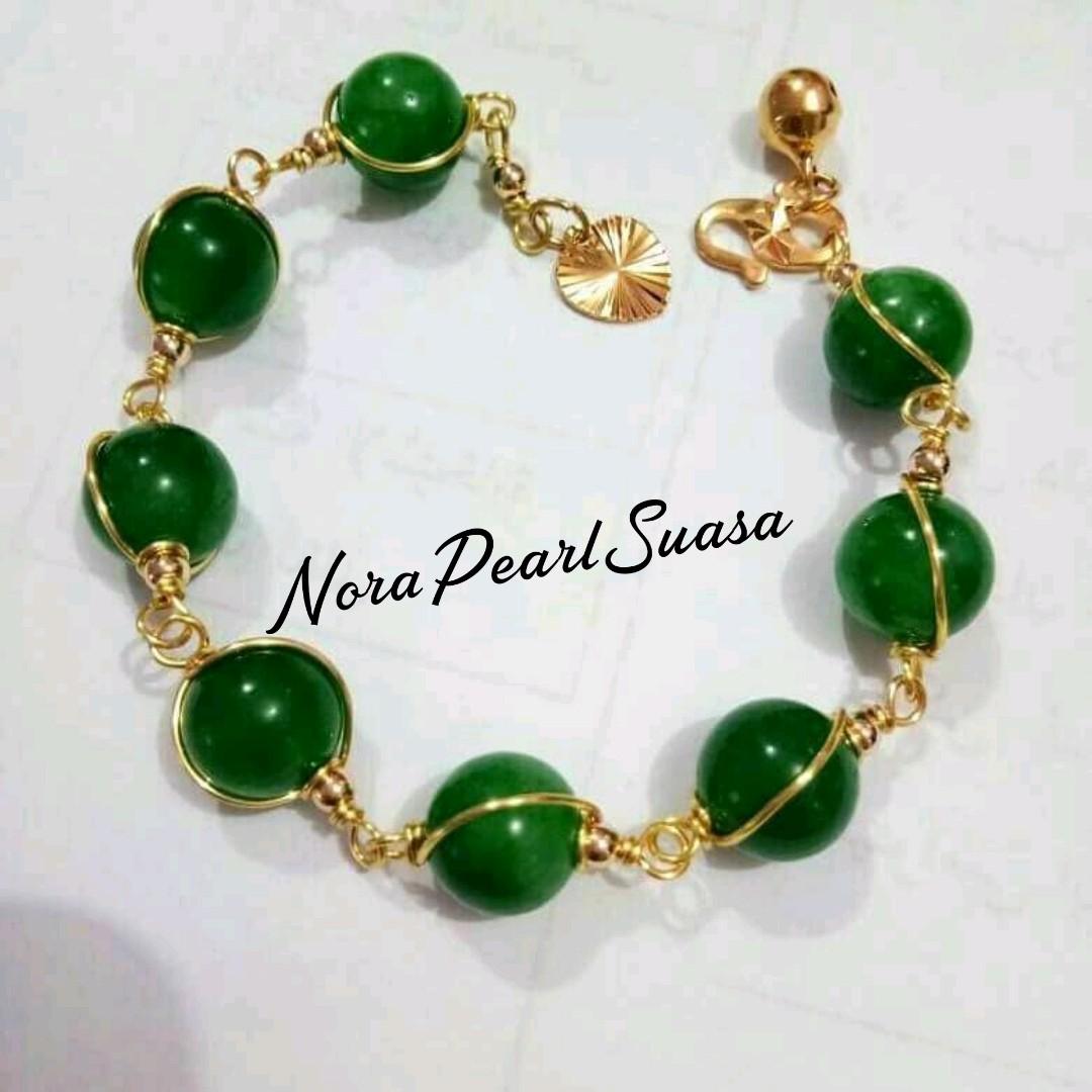 Rantai Tangan Batu Jed Ori Lilit Suasa Murah Women S Fashion Accessories On Carousell