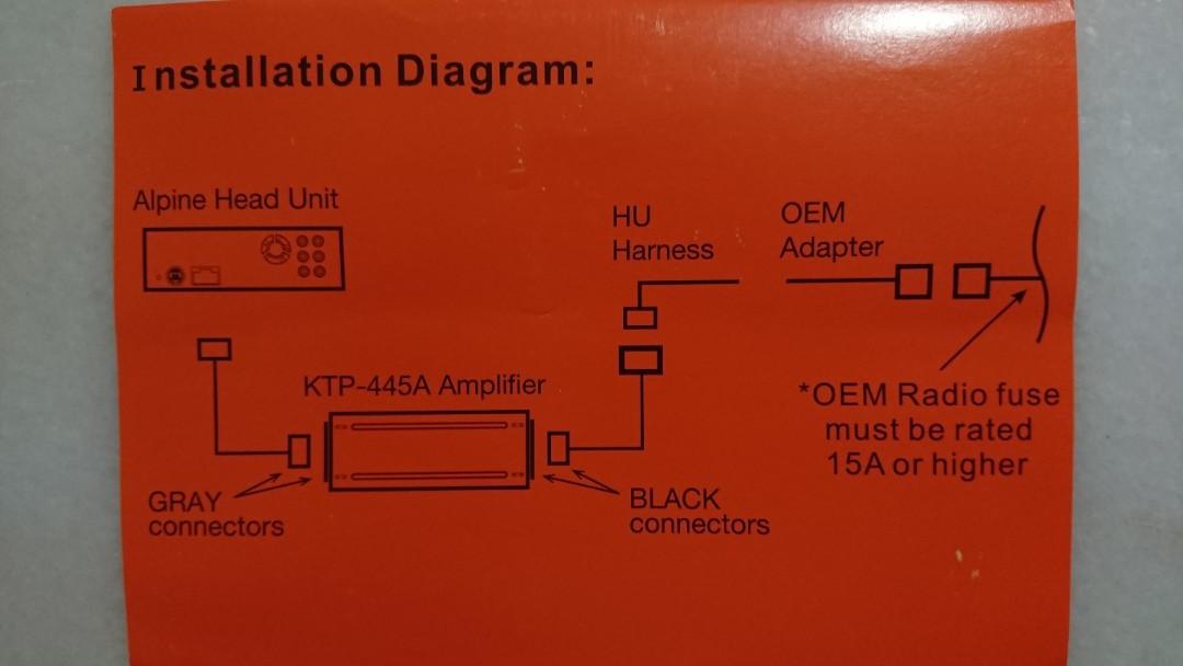 Alpine Ktp 445a Car Amplifier Electronics Audio On Carousell - Alpine ktp-445a wiring diagram