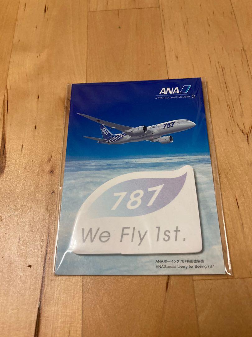 ana 全日空787飛機精品紀念品摺扇證件電話掛頸繩磁石貼memo pad, 興趣