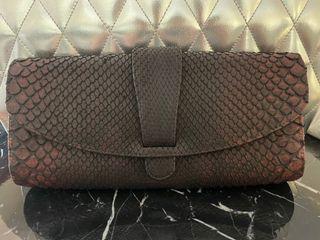 Authentic 100% Snake Skin Leather Clutch Bag