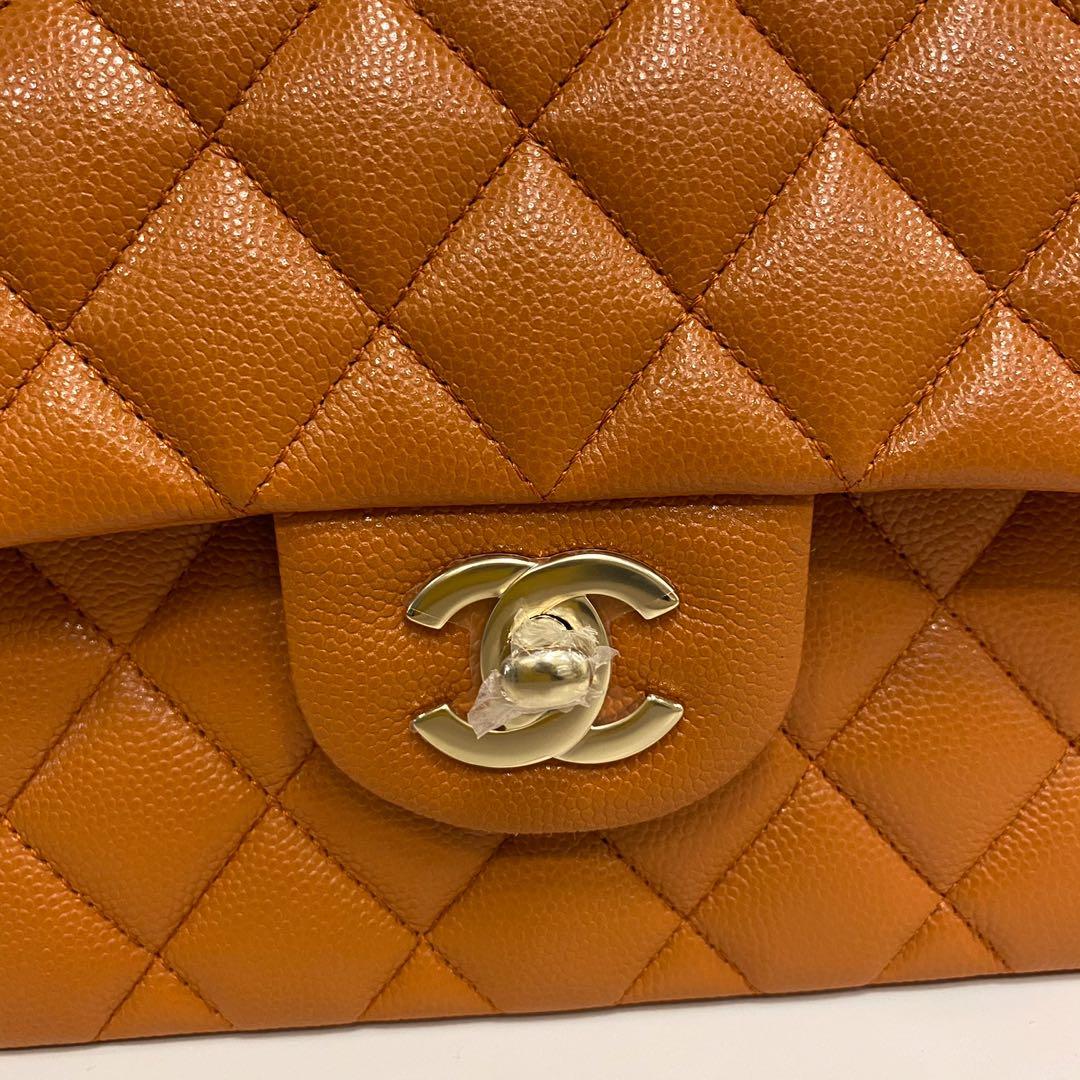 Authentic Chanel 21A Caramel Small Classic Double Flap Bag in Caviar and Gold  Hardware, Luxury, Bags & Wallets on Carousell