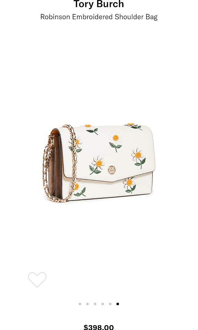 Tory Burch Robinson Embroidered Shoulder Bag Women s Fashion