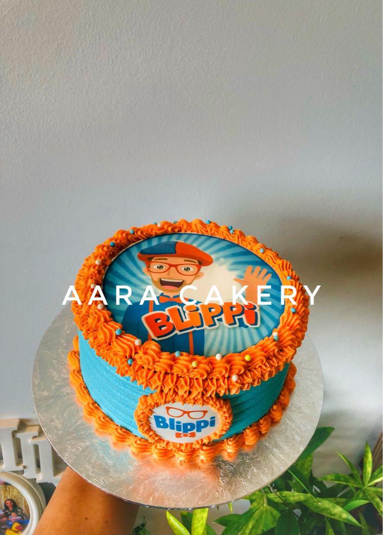 Glitter Happy Birthday Blue And Orange Cake Topper, For Blippi Party Theme  Cake Decoration Kids Boy And Girl Birthday Blippi Party Cake Supplies |  Fruugo NO